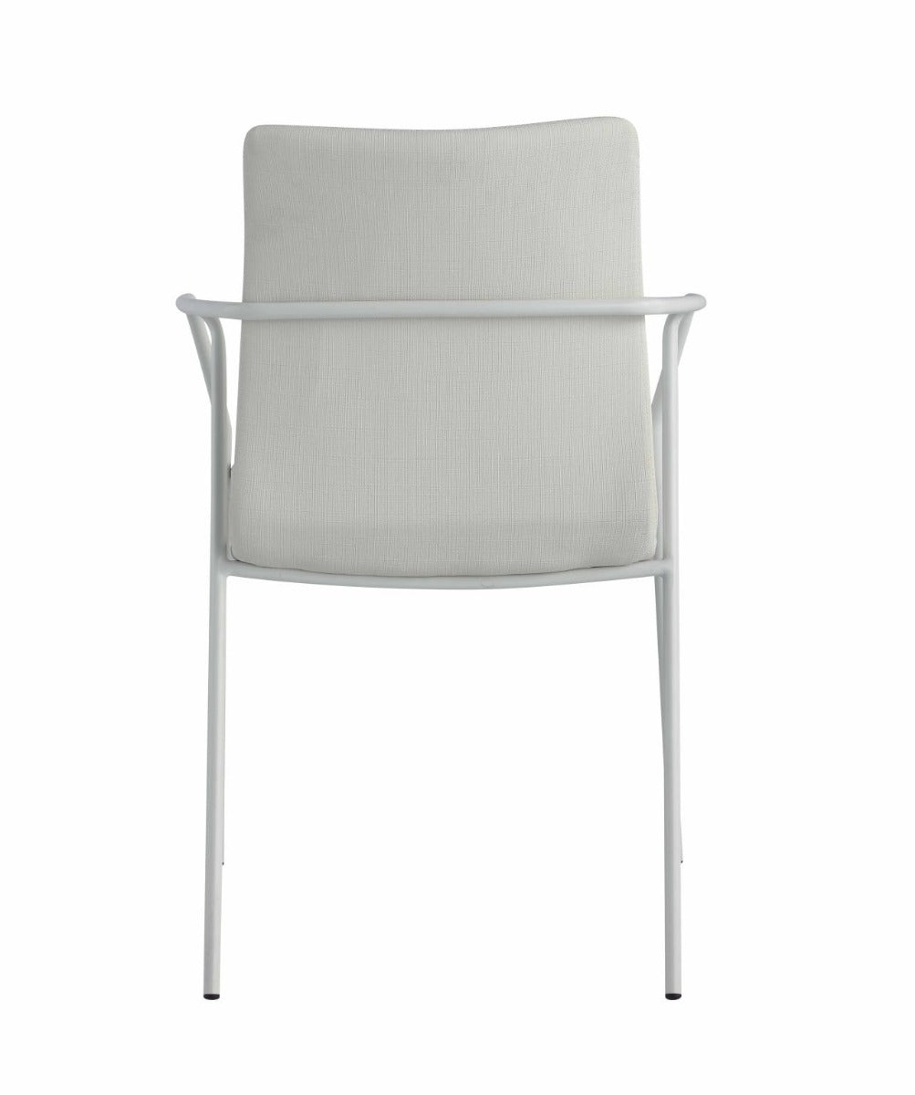 Chintaly Alicia Contemporary White Upholstered Arm Chair