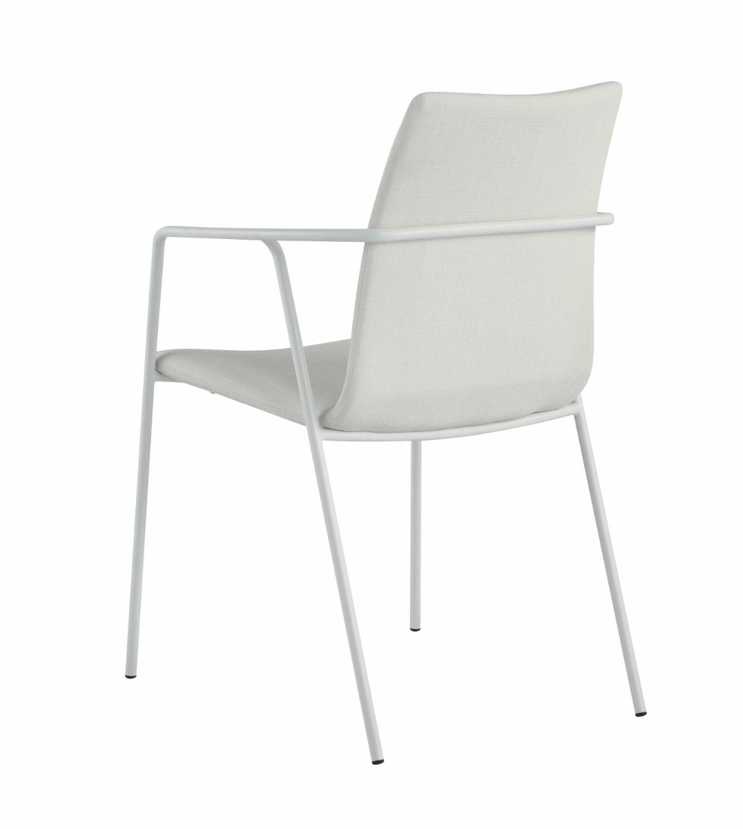 Chintaly Alicia Contemporary White Upholstered Arm Chair