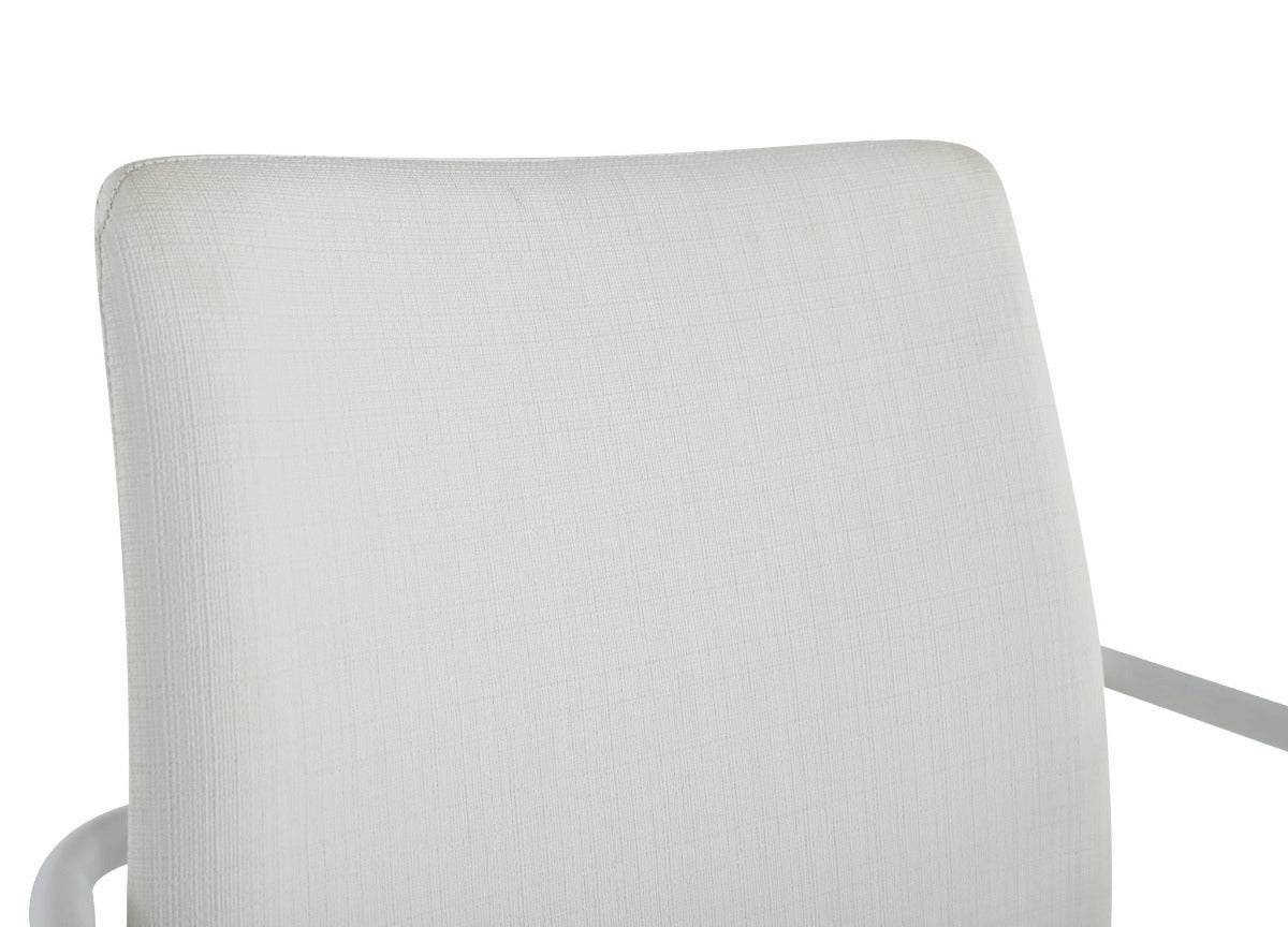 Chintaly Alicia Contemporary White Upholstered Arm Chair