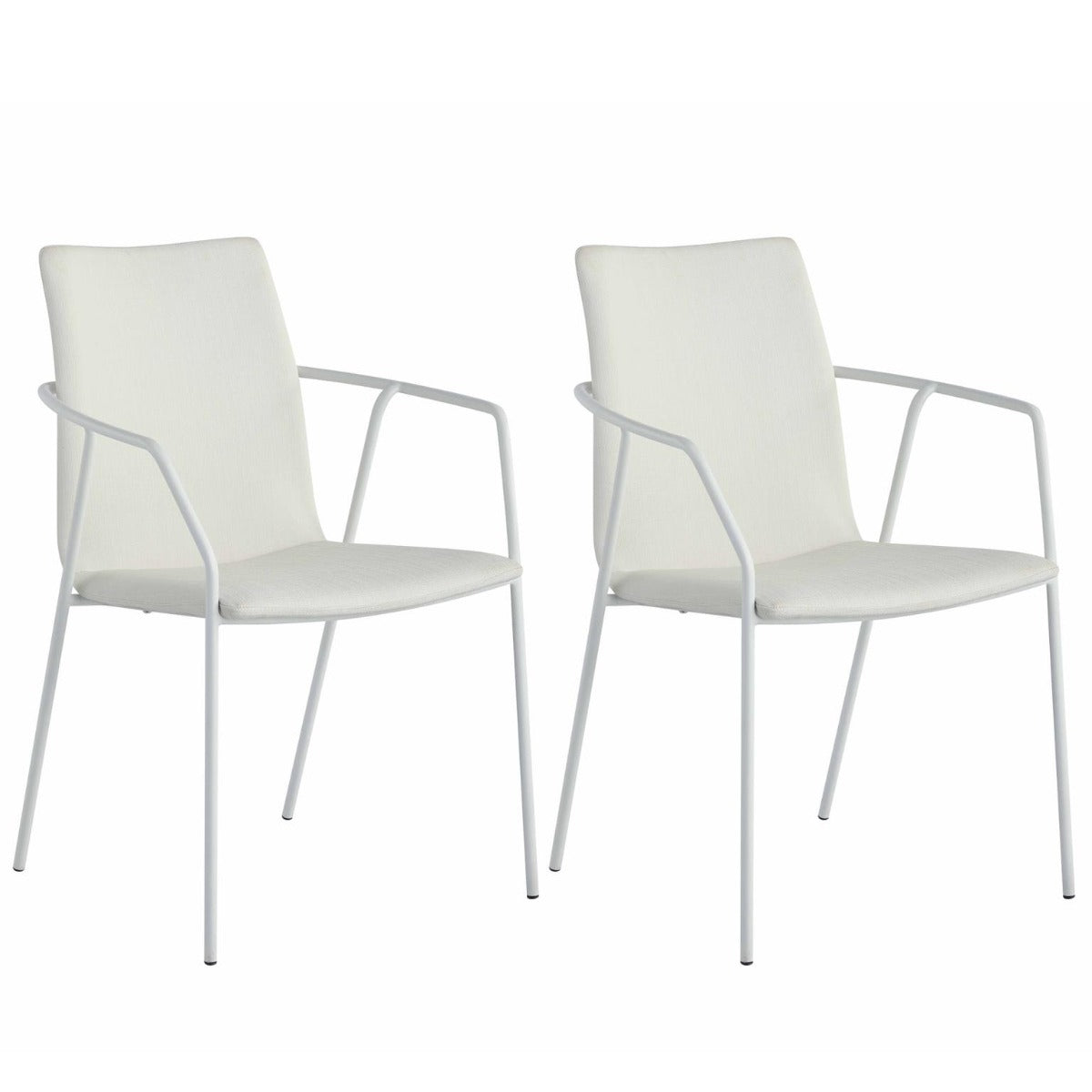 Chintaly Alicia Contemporary White Upholstered Arm Chair
