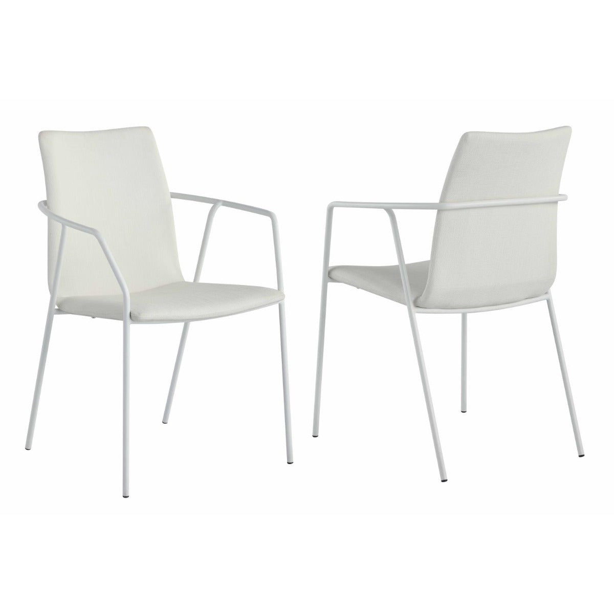 Chintaly Alicia Contemporary White Upholstered Arm Chair