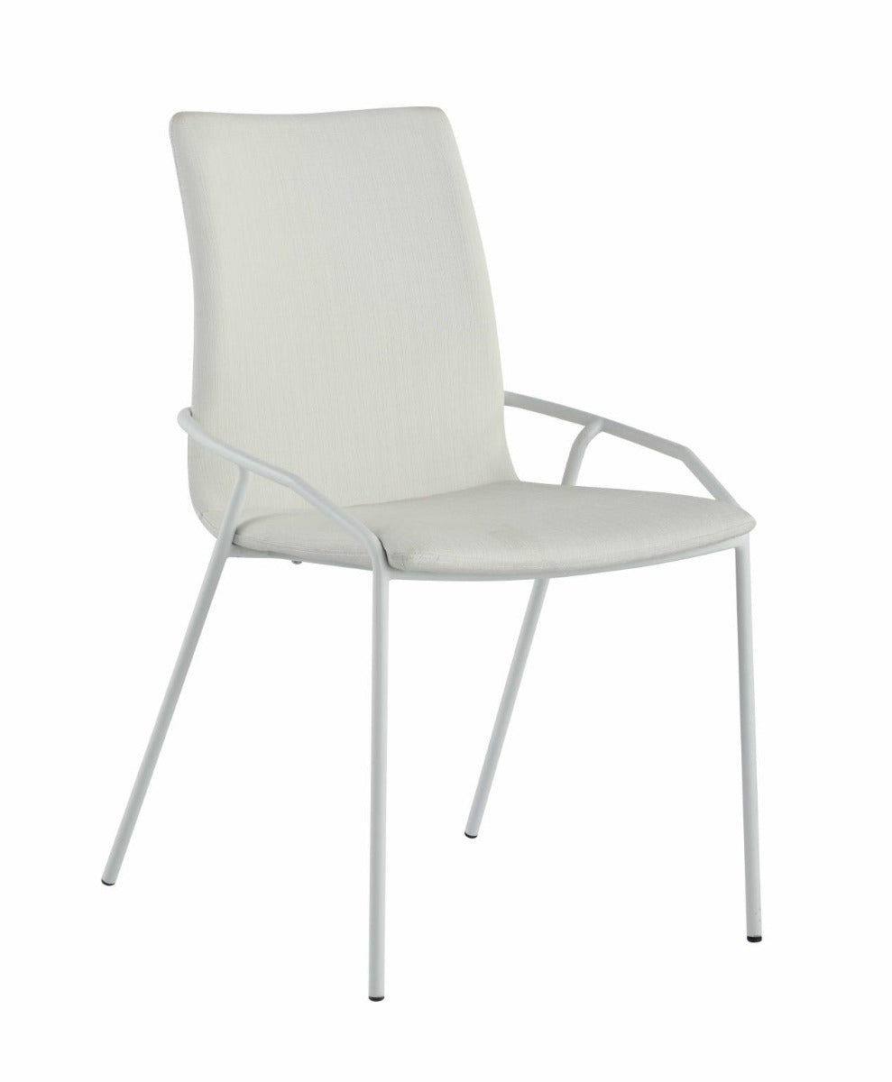 Chintaly Alicia Contemporary White Upholstered Side Chair