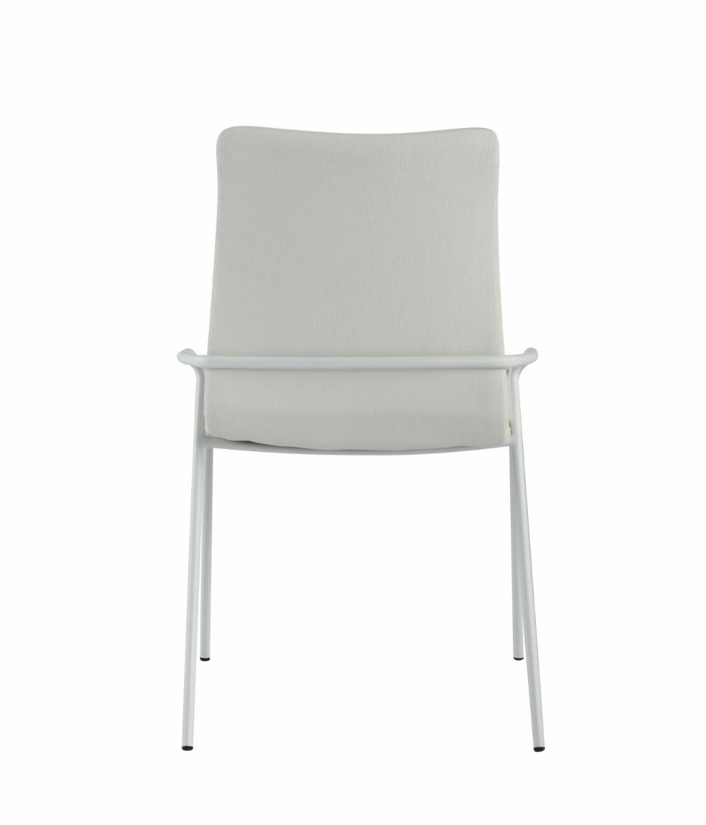 Chintaly Alicia Contemporary White Upholstered Side Chair