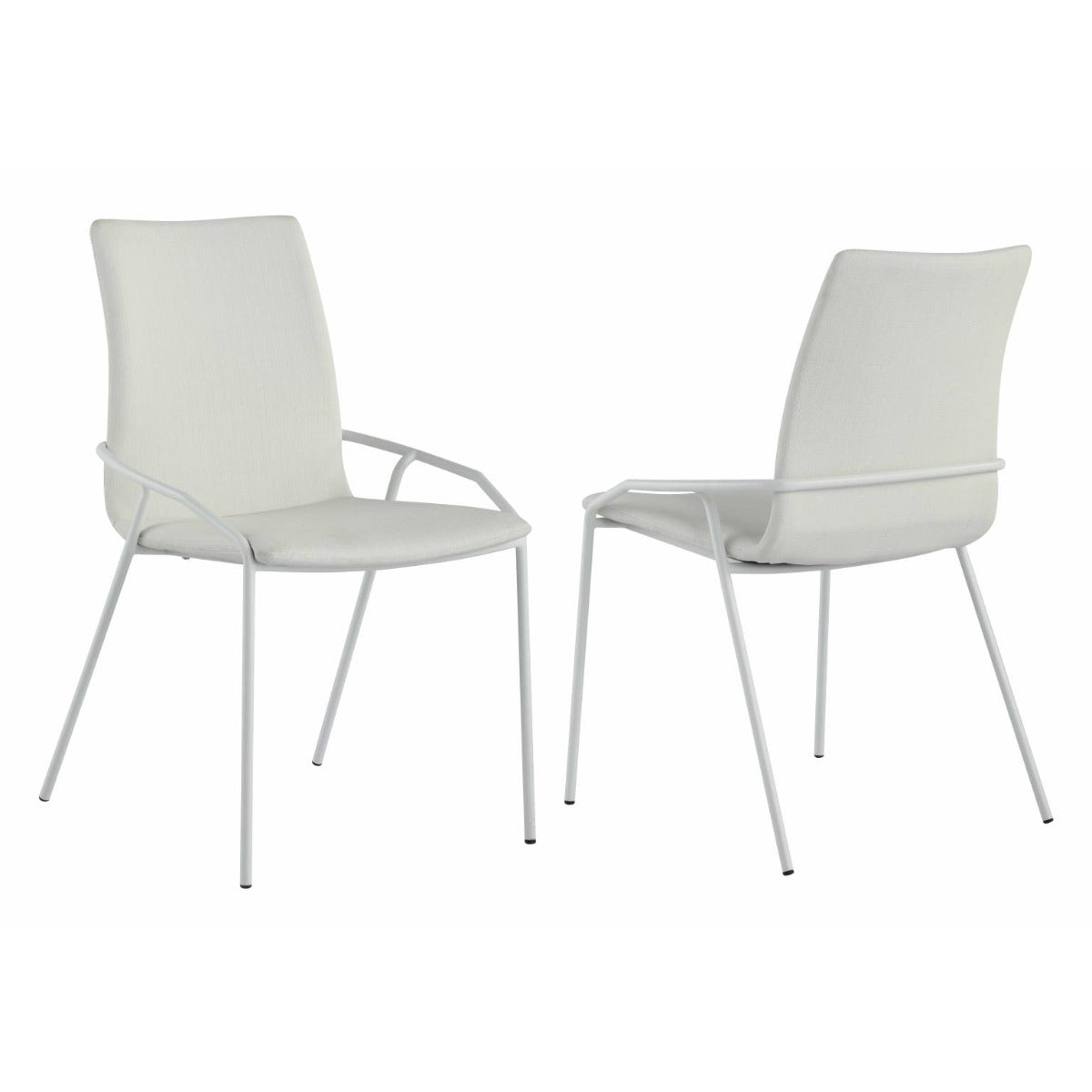 Chintaly Alicia Contemporary White Upholstered Side Chair