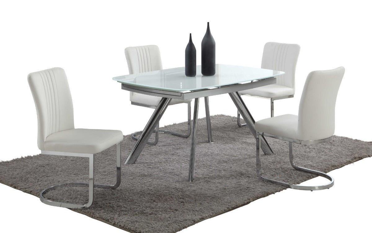 Chintaly Alina Extendable Dining Table with Starphire Glass Top