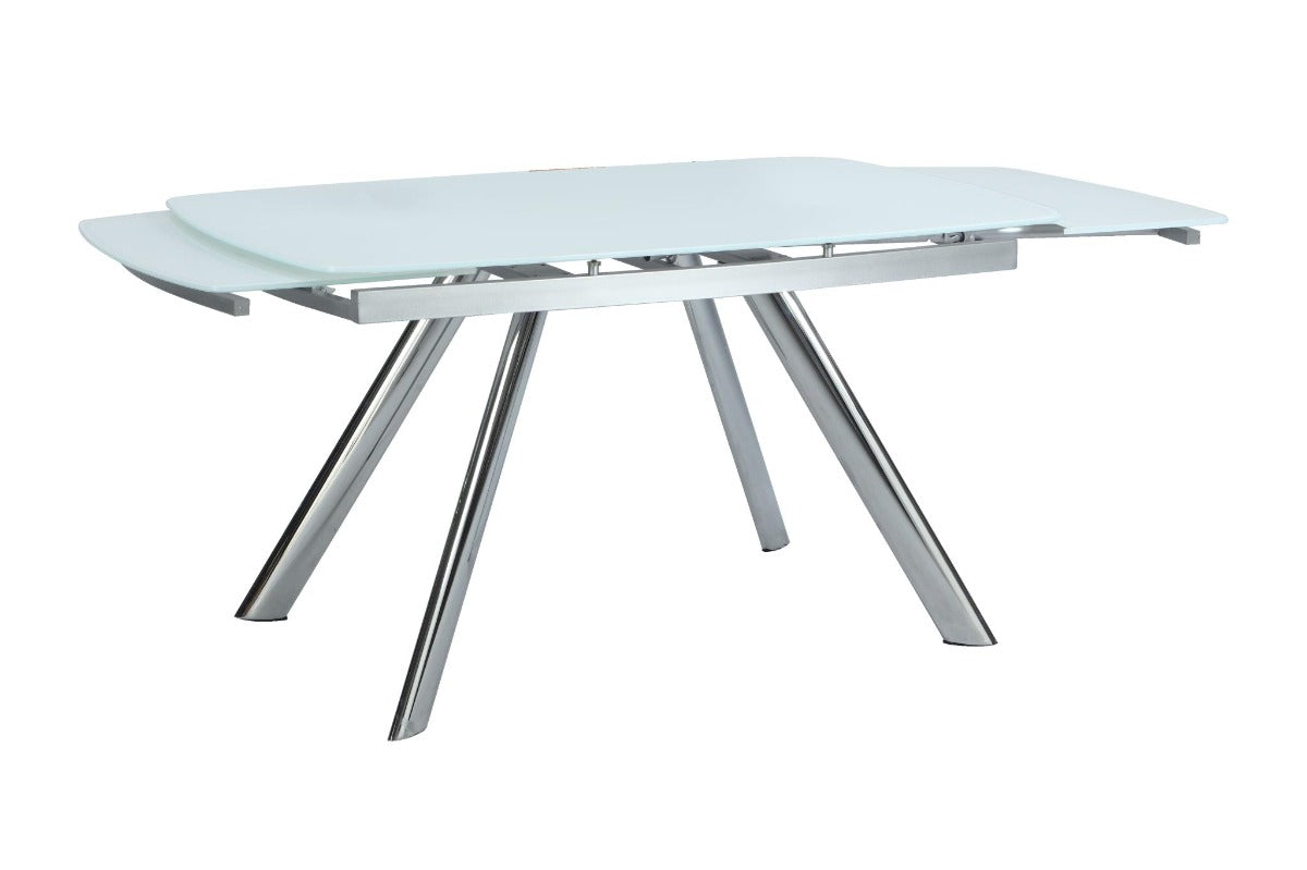 Chintaly Alina 5-Piece Contemporary Dining Set with Extendable Starphire Glass Table