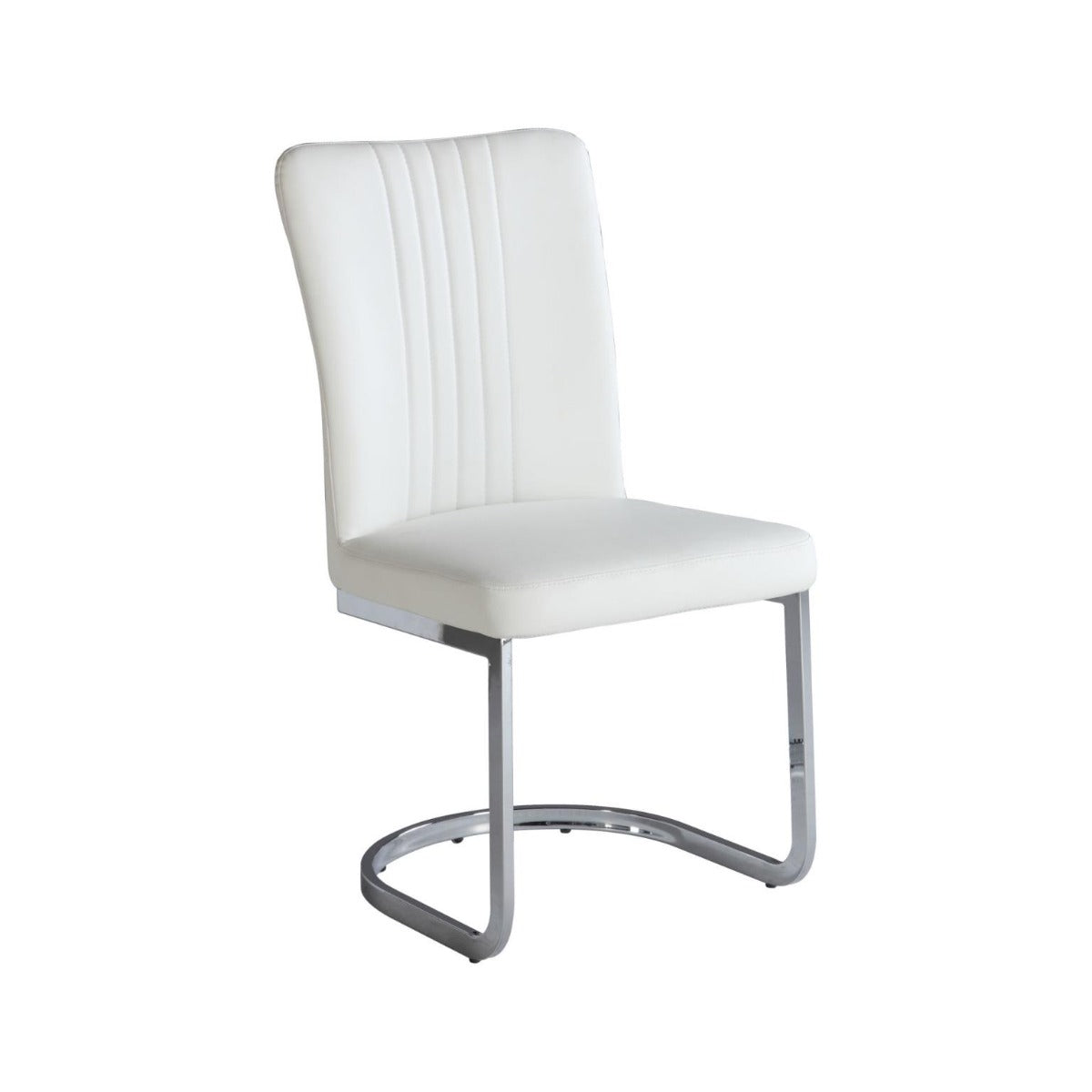 Chintaly Alina Channel Back Cantilever Side Chair, White