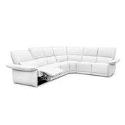 Alita 6 Pc Leather Sectional, White