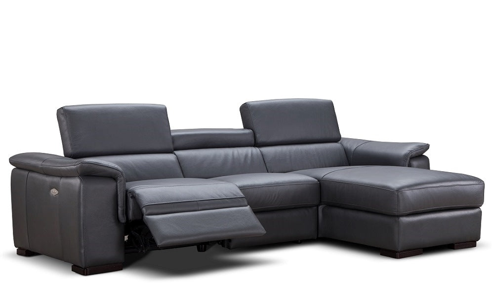 J & M Allegra Leather Sectional Recliner