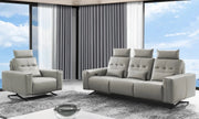 Amalfi Leather Sofa Set, Light Grey | Sofa and Armchair