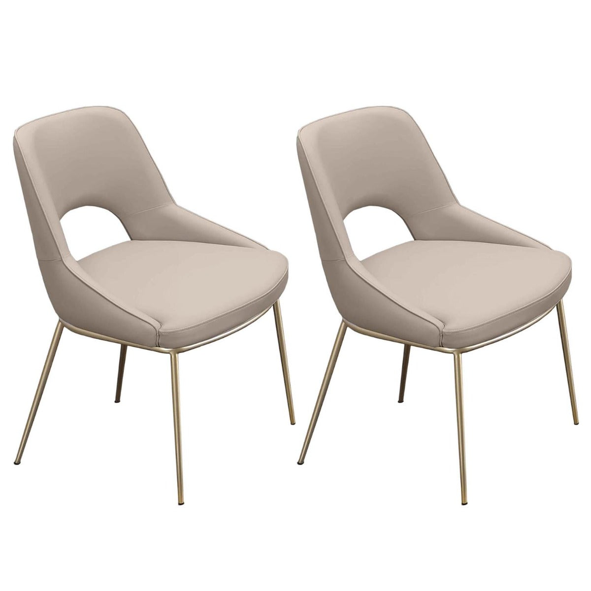Chintaly Amelia Contemporary Open Back Side Chair, Beige