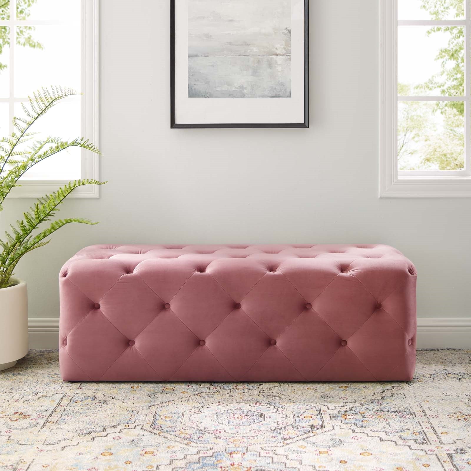 Modway Amour 48" Tufted Button Entryway Performance Velvet Bench
