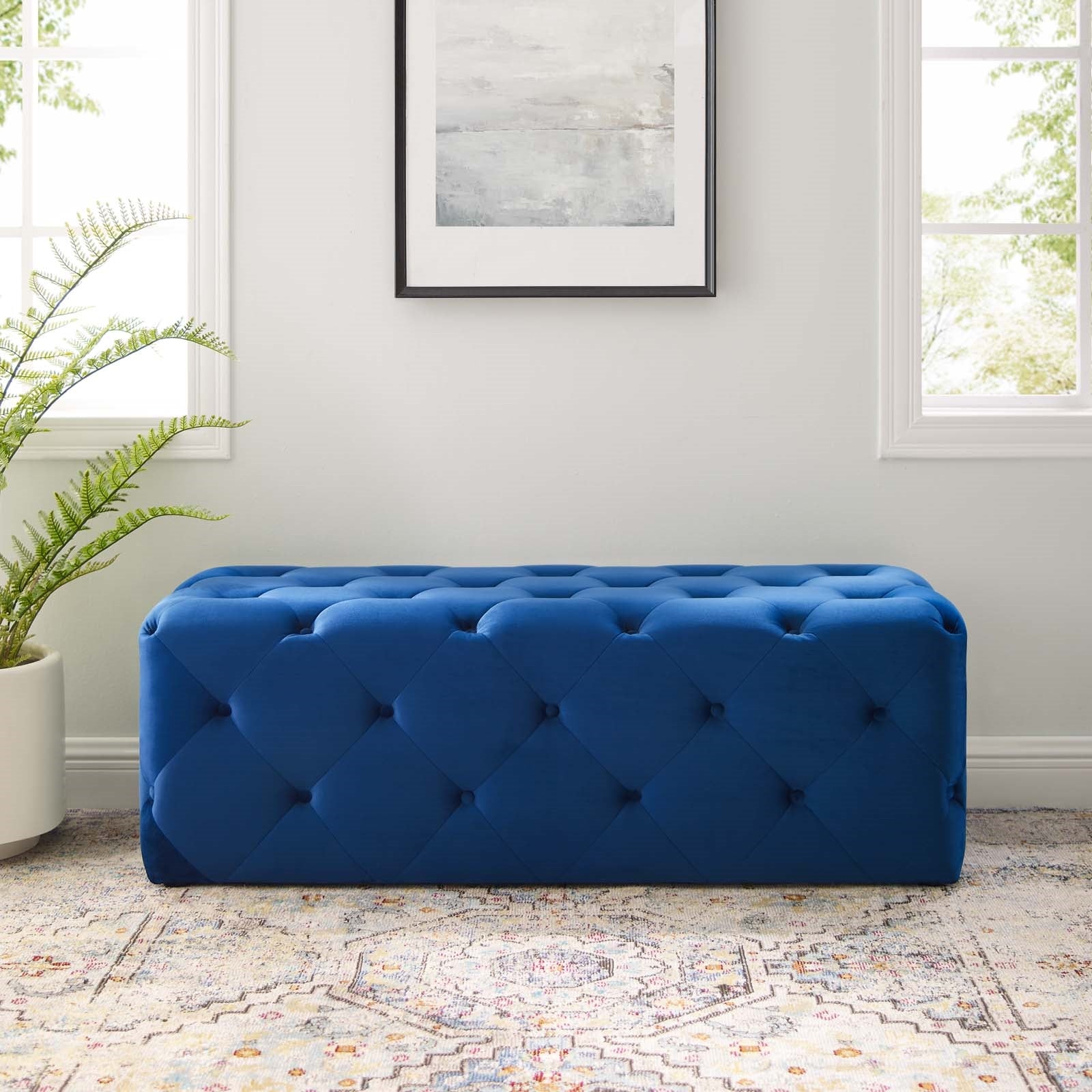 Modway Amour 48" Tufted Button Entryway Performance Velvet Bench