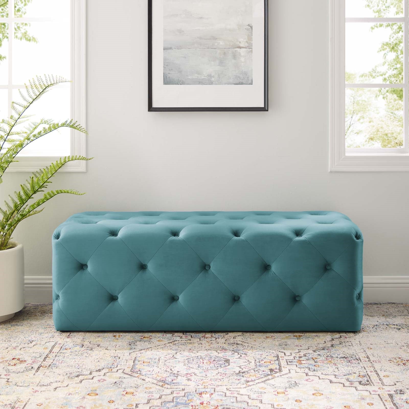 Modway Amour 48" Tufted Button Entryway Performance Velvet Bench
