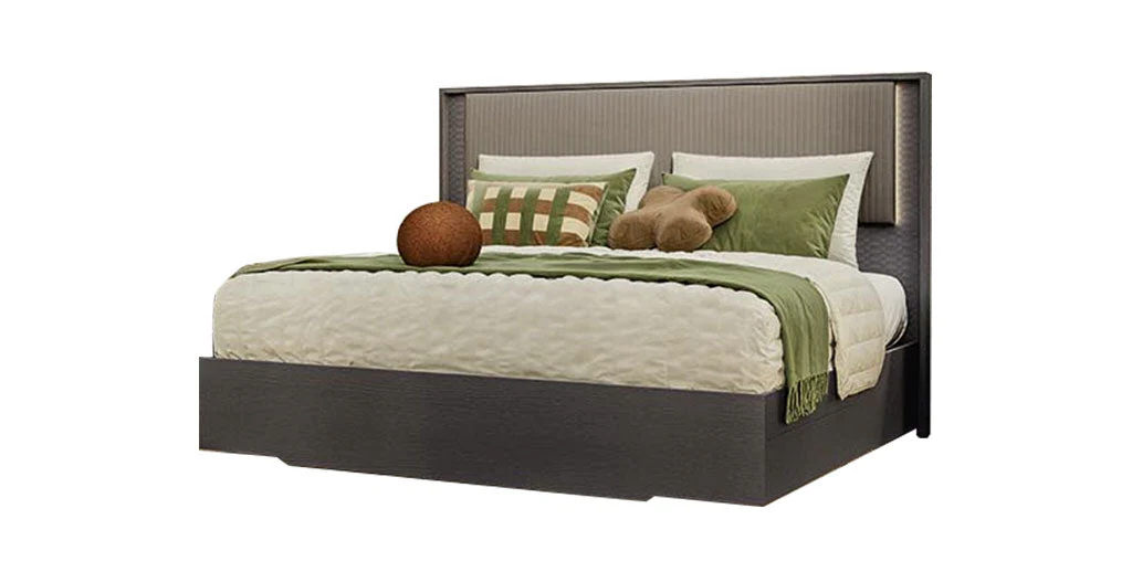 Amy King Bed with Lights & Upholstered Headboard | ALF (+) DA FRE