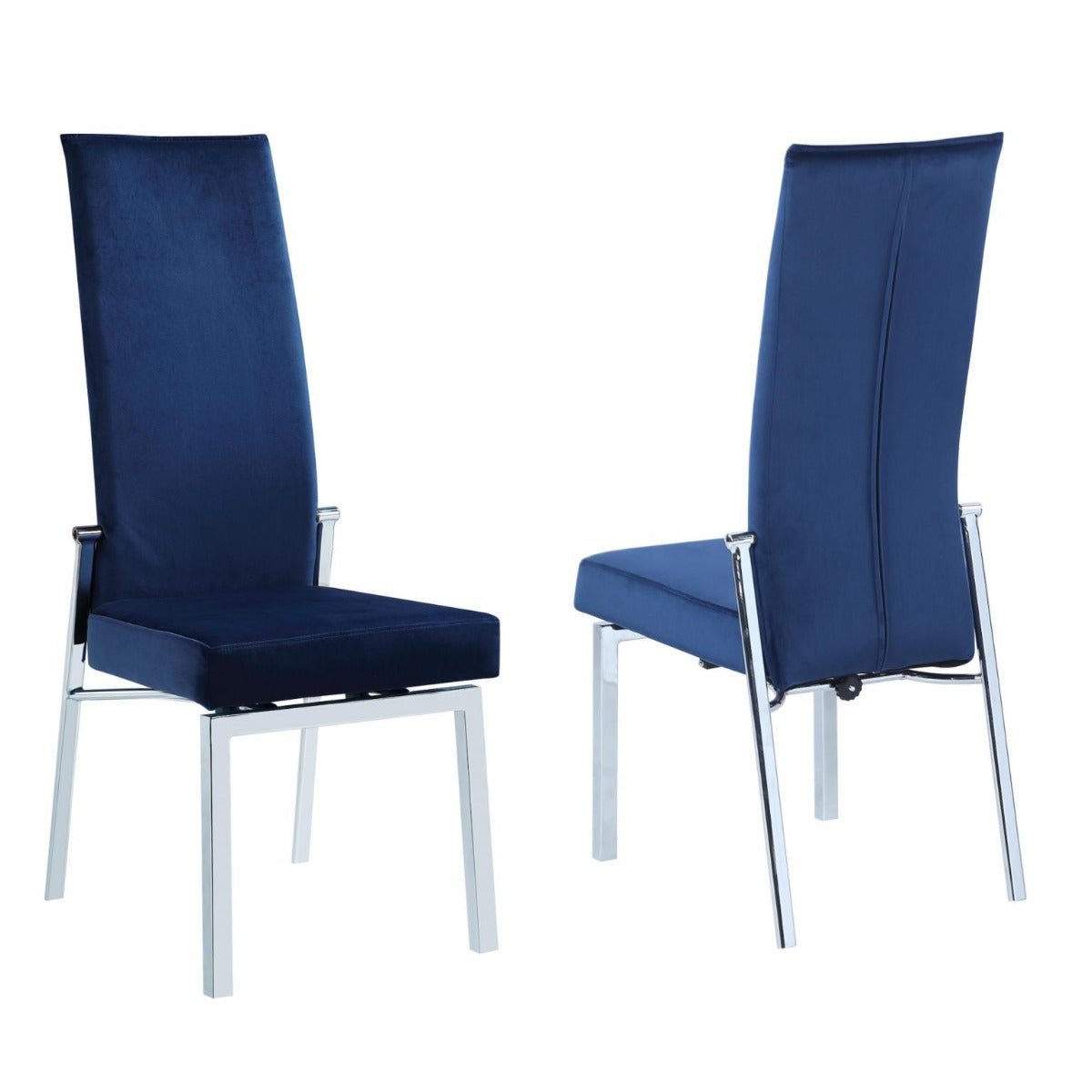 Chintaly Anabel Contemporary Motion Back Side Chair with Chrome Frame