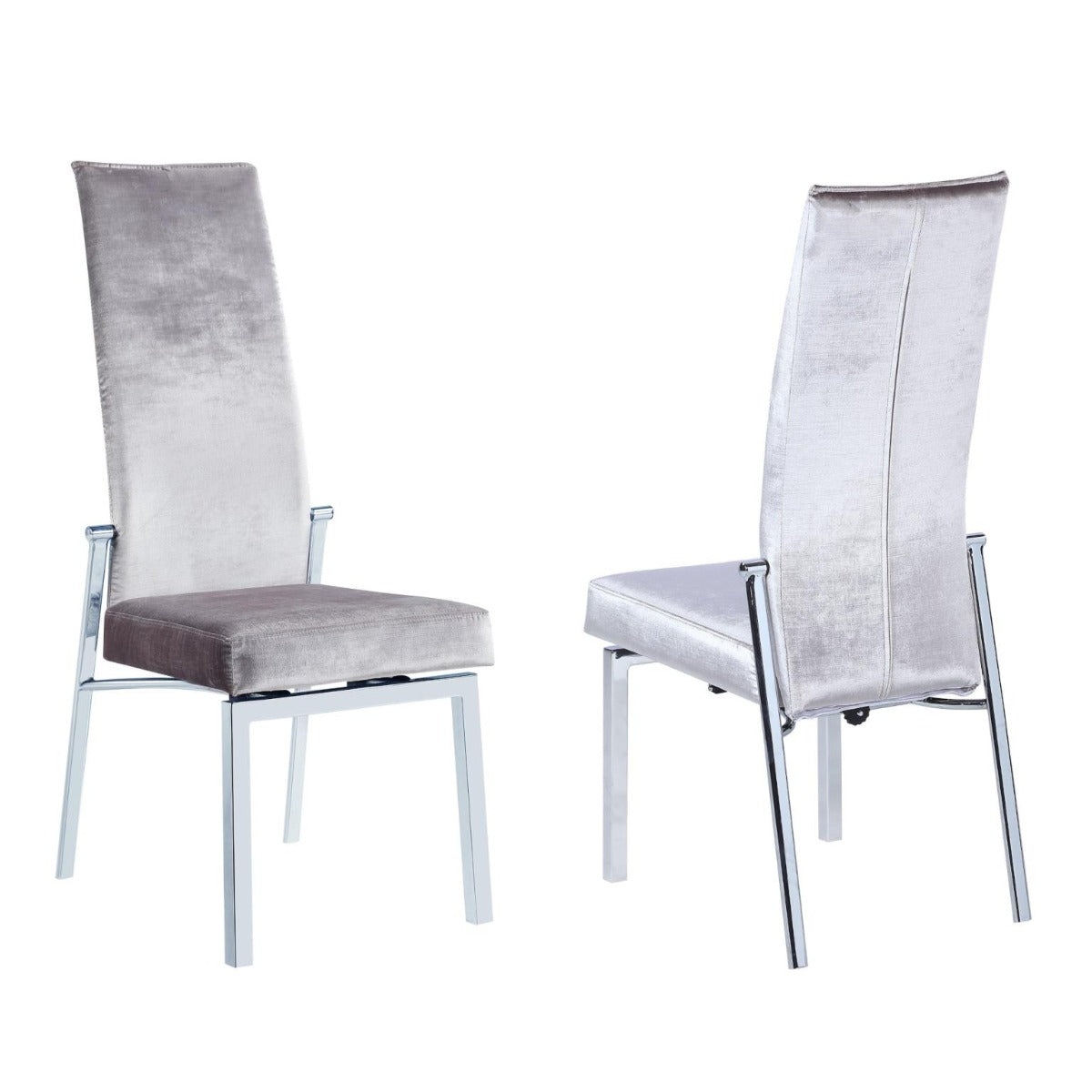 Chintaly Anabel Contemporary Motion Back Side Chair with Chrome Frame