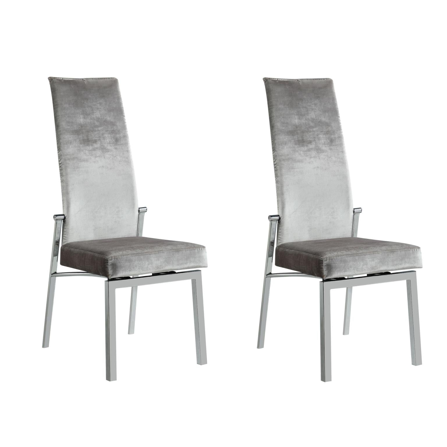 Chintaly Anabel Contemporary Motion Back Side Chair with Chrome Frame