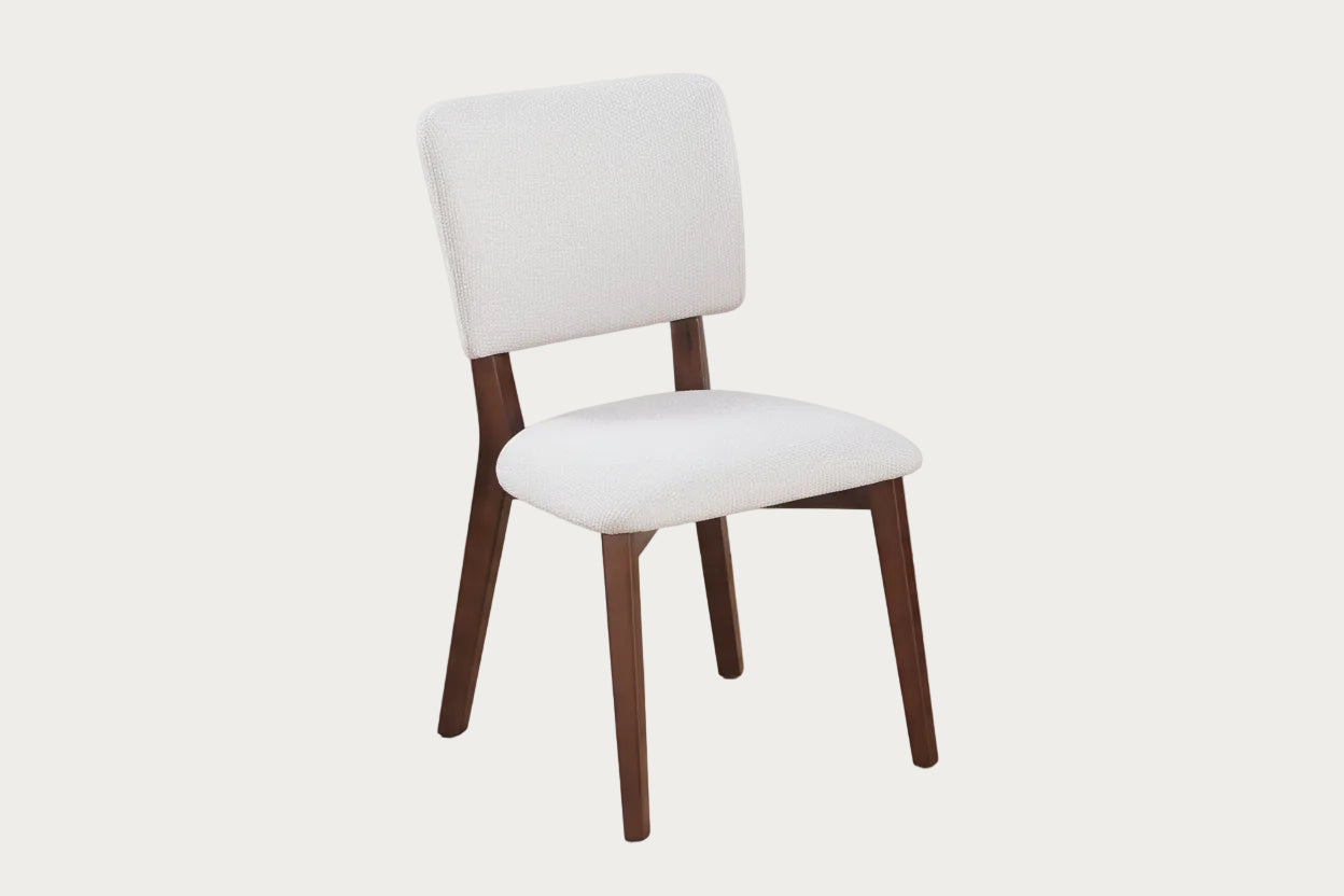 Anna beige side chair with wooden legs 