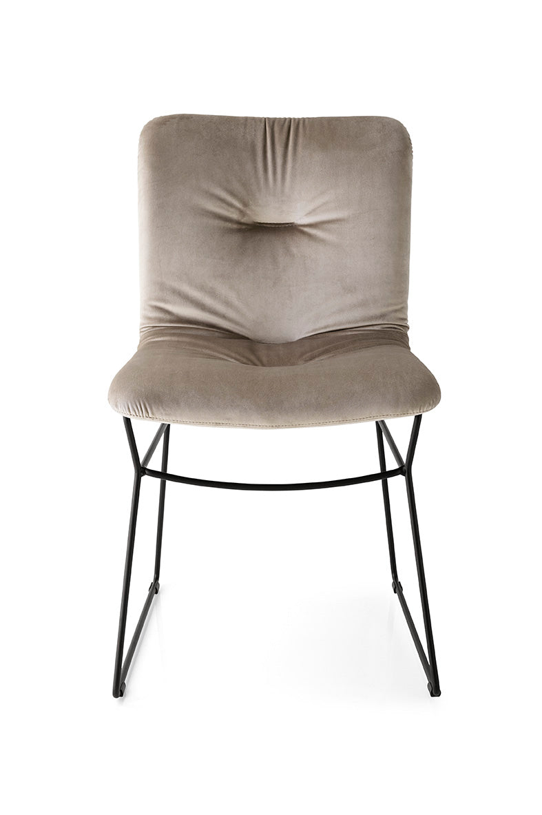 Calligaris Annie CS1847 Chair with Plush Seat and Metal Sled Base | Special Order