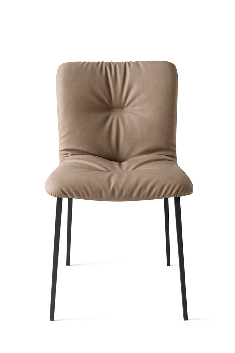 Calligaris Annie CS1847 Chair with Plush Seat and Metal Sled Base | Special Order