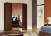 ALF Appia 4-Door Wardrobe – Italian Modern Wardrobe in Matte Espresso & Termocotto Oak