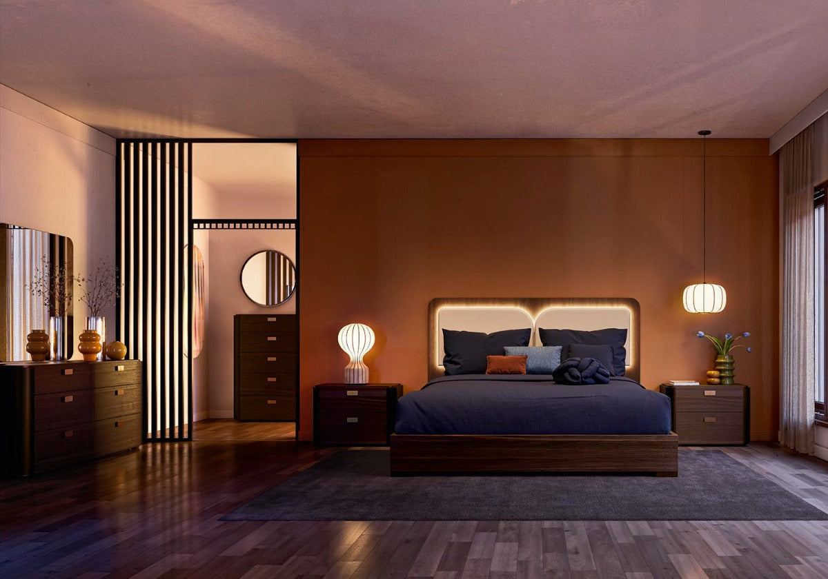 ALF Appia 4-Door Wardrobe – Italian Modern Wardrobe in Matte Espresso & Termocotto Oak