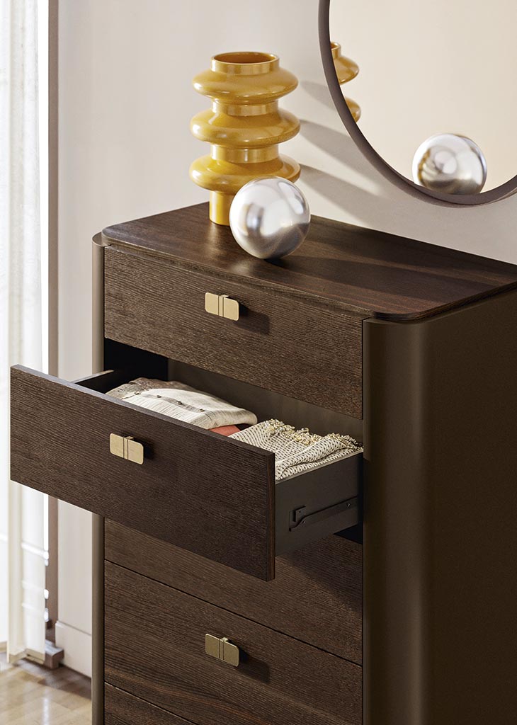 ALF Appia 5-Drawer Chest – Italian Modern Storage in Matte Espresso & Termocotto Oak