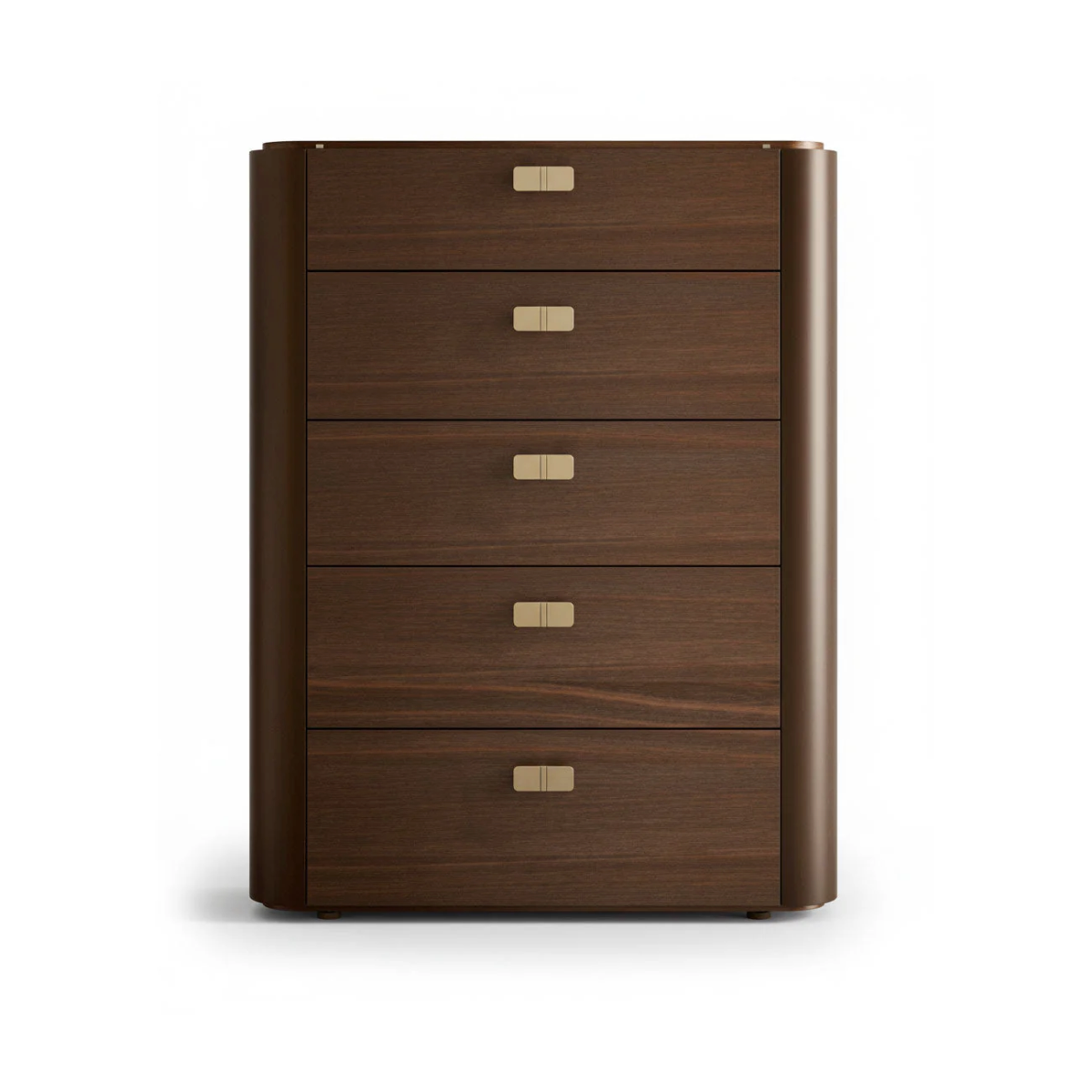 ALF Appia 5-Drawer Chest – Italian Modern Storage in Matte Espresso & Termocotto Oak