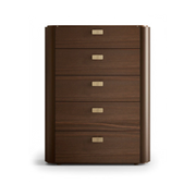 ALF Appia 5-Drawer Chest – Italian Modern Storage in Matte Espresso & Termocotto Oak
