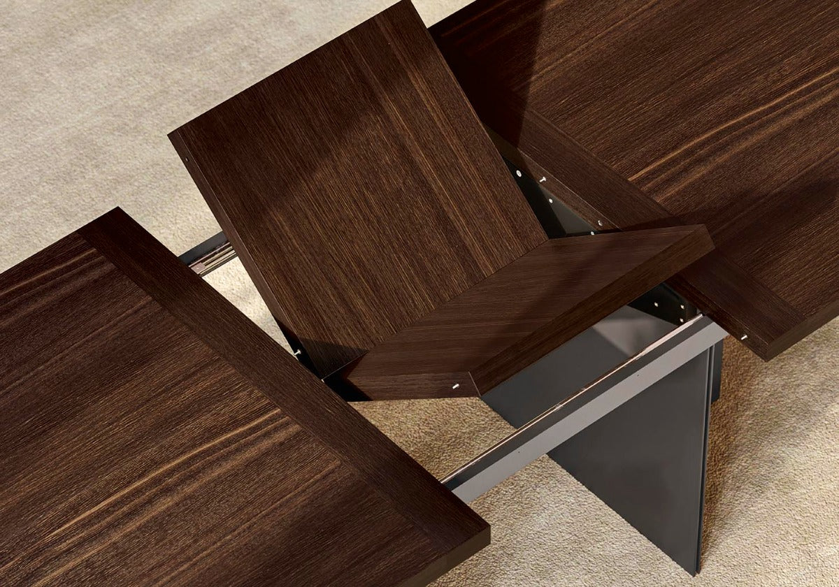 ALF Appia 78" Extendable Dining Table – Italian Modern Table in Matte Espresso & Termocotto Oak