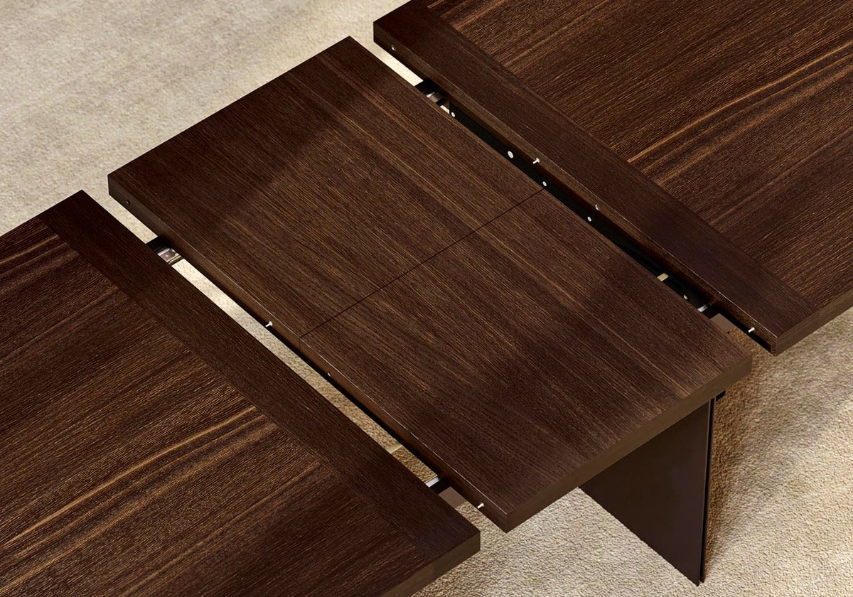 ALF Appia 63" Extendable Dining Table – Italian Modern Table in Matte Espresso & Termocotto Oak