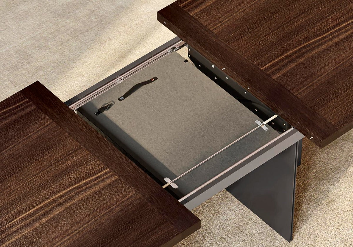 ALF Appia 63" Extendable Dining Table – Italian Modern Table in Matte Espresso & Termocotto Oak