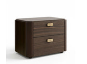 ALF Appia 31” Nightstand – Italian Modern 2-Drawer Nightstand in Matte Espresso & Termocotto Oak