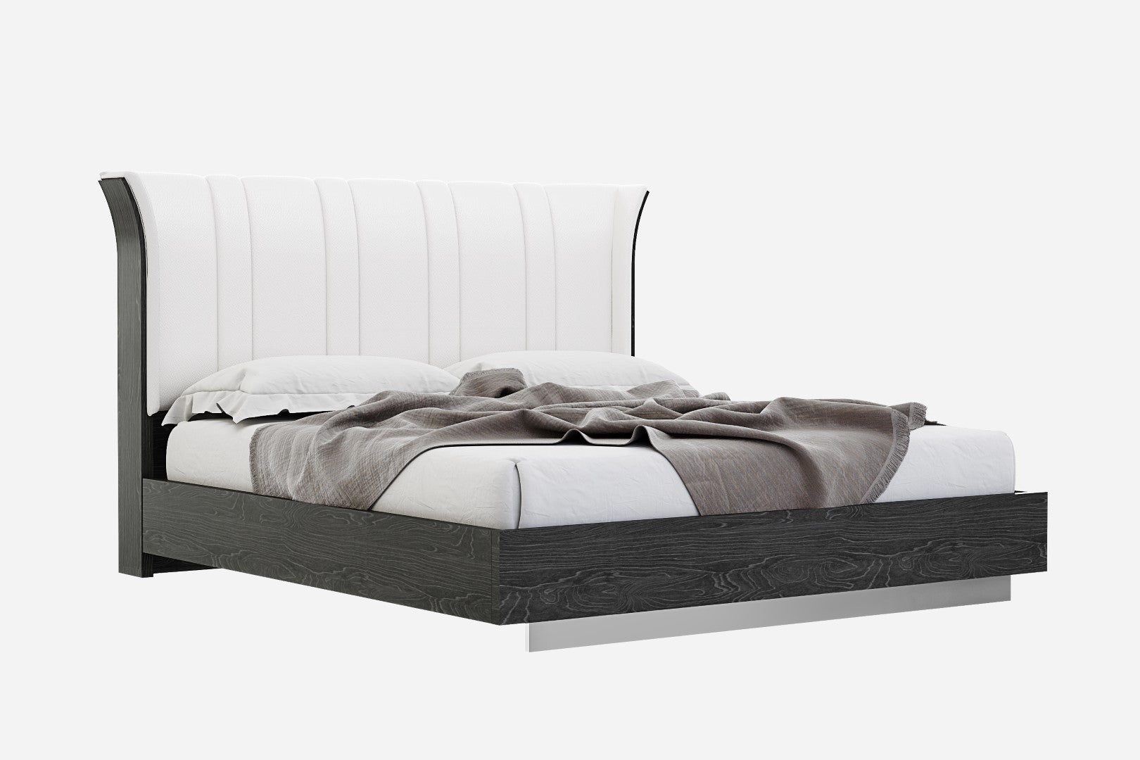 Ariana Bed with Upholstered Headboard, Grey | Creative Furniture