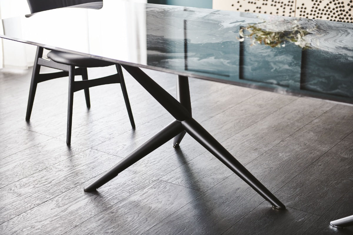 Atlantis Crystalart Dining Table with Rounded Corners 118"