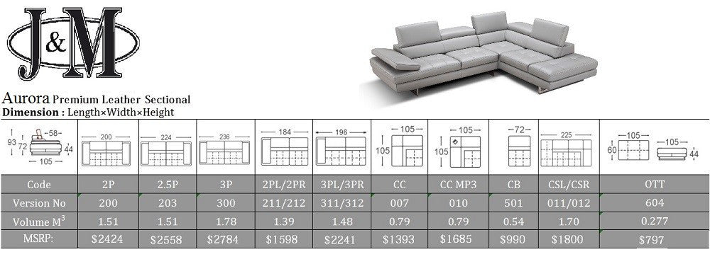 Aurora Leather Sectional