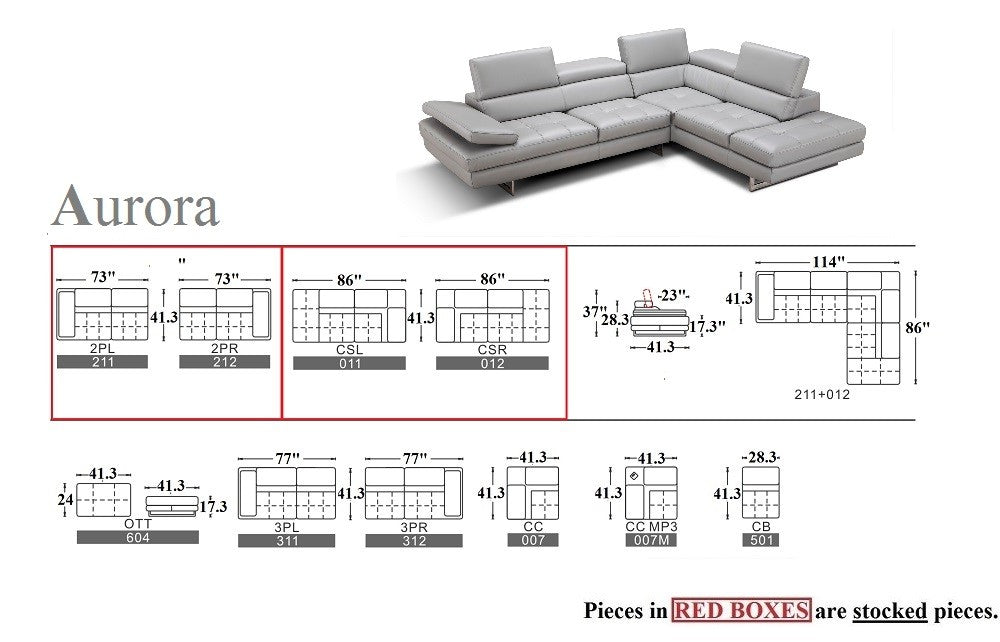 Aurora Leather Sectional