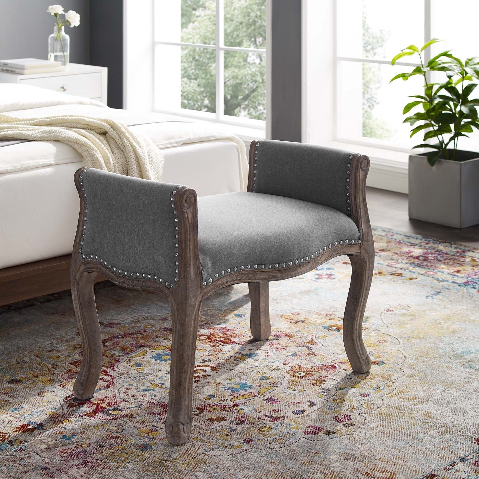 Modway Avail Vintage French Upholstered Fabric Bench