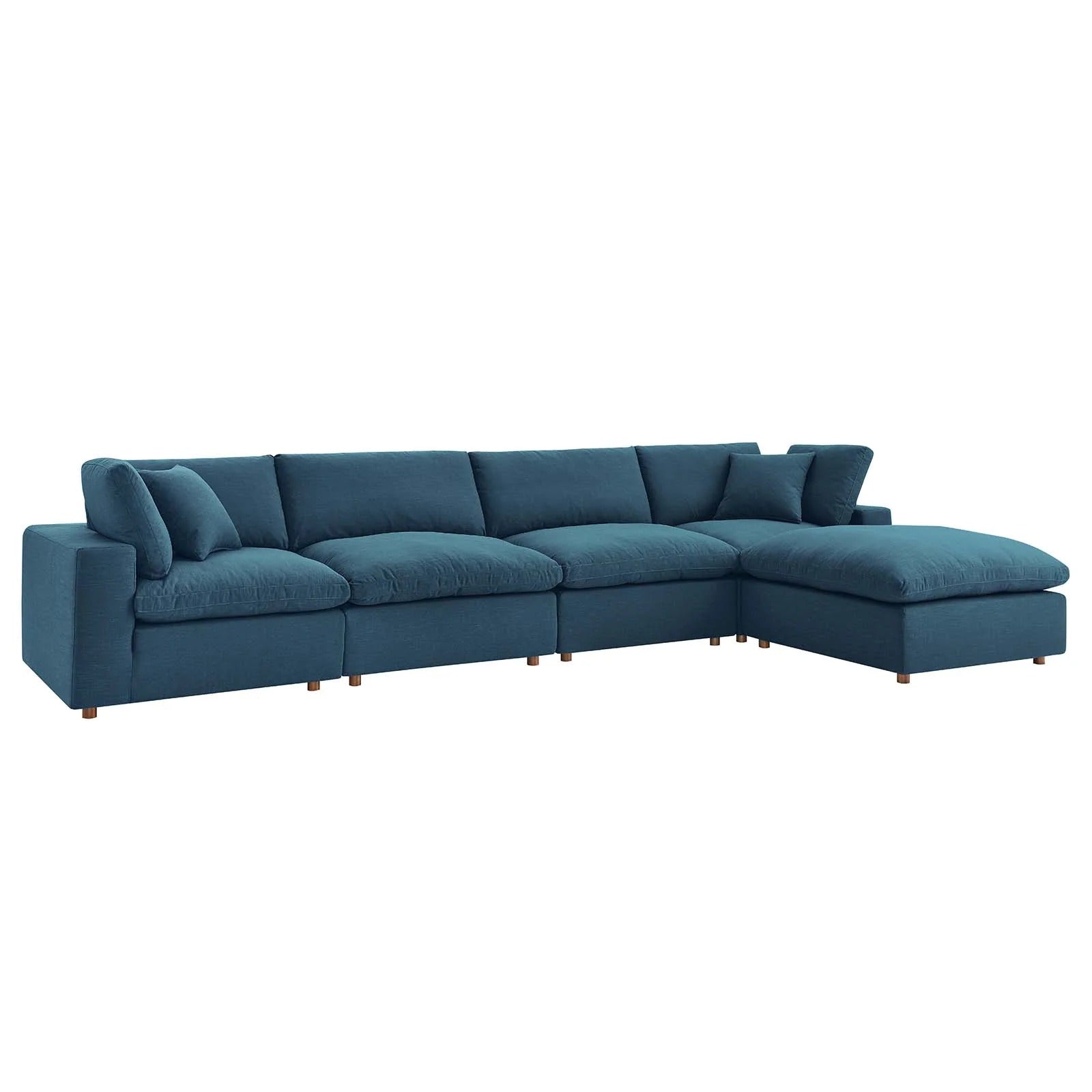 Modway Commix Down Filled Overstuffed 5 Piece Sectional Sofa Set