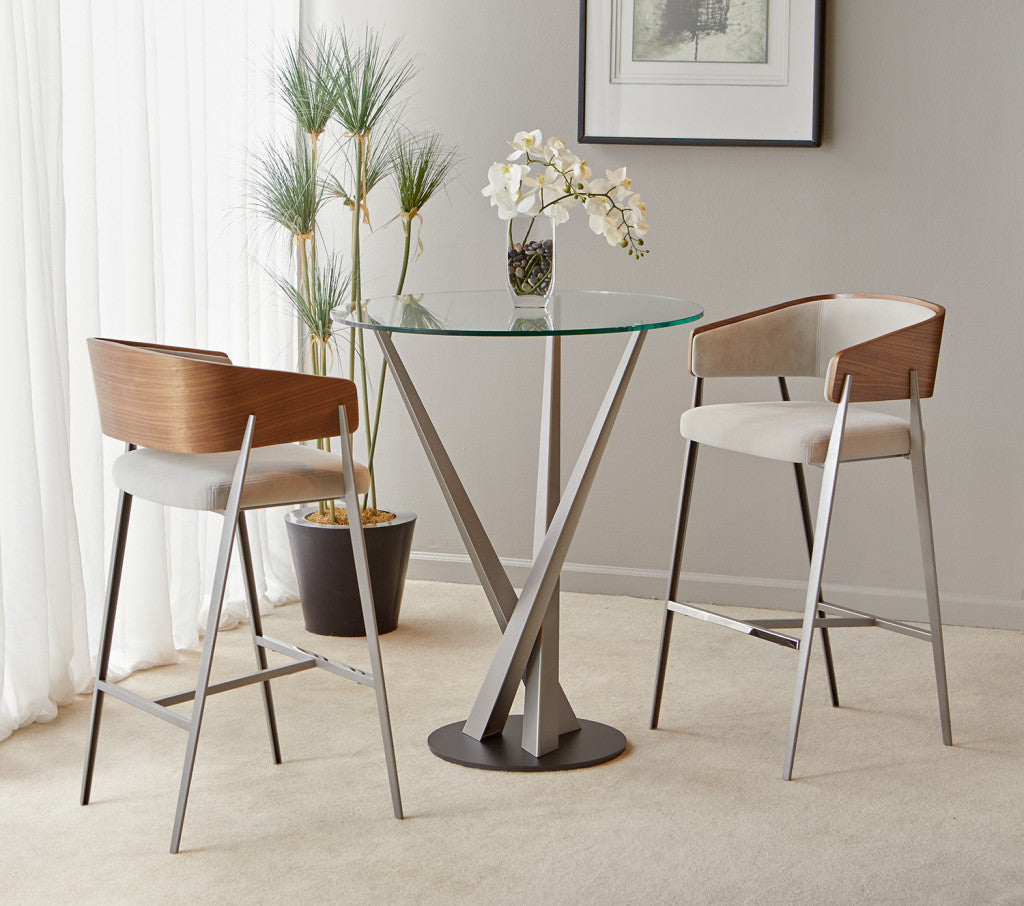 Elite Modern Aria Counter Stool with Wood Back