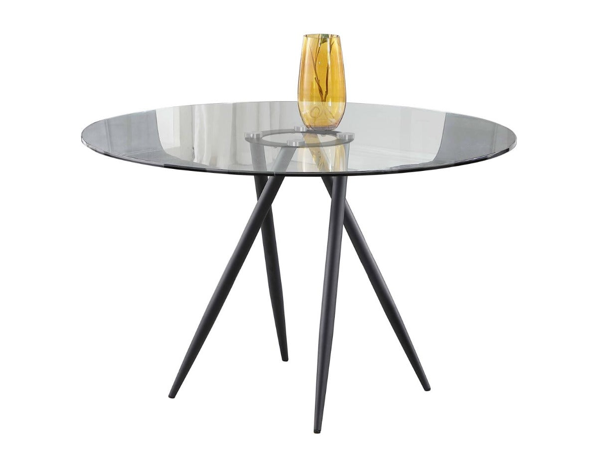 Chintaly Beatriz Dining set with Glass Top Table and Tufted Back Side Chairs