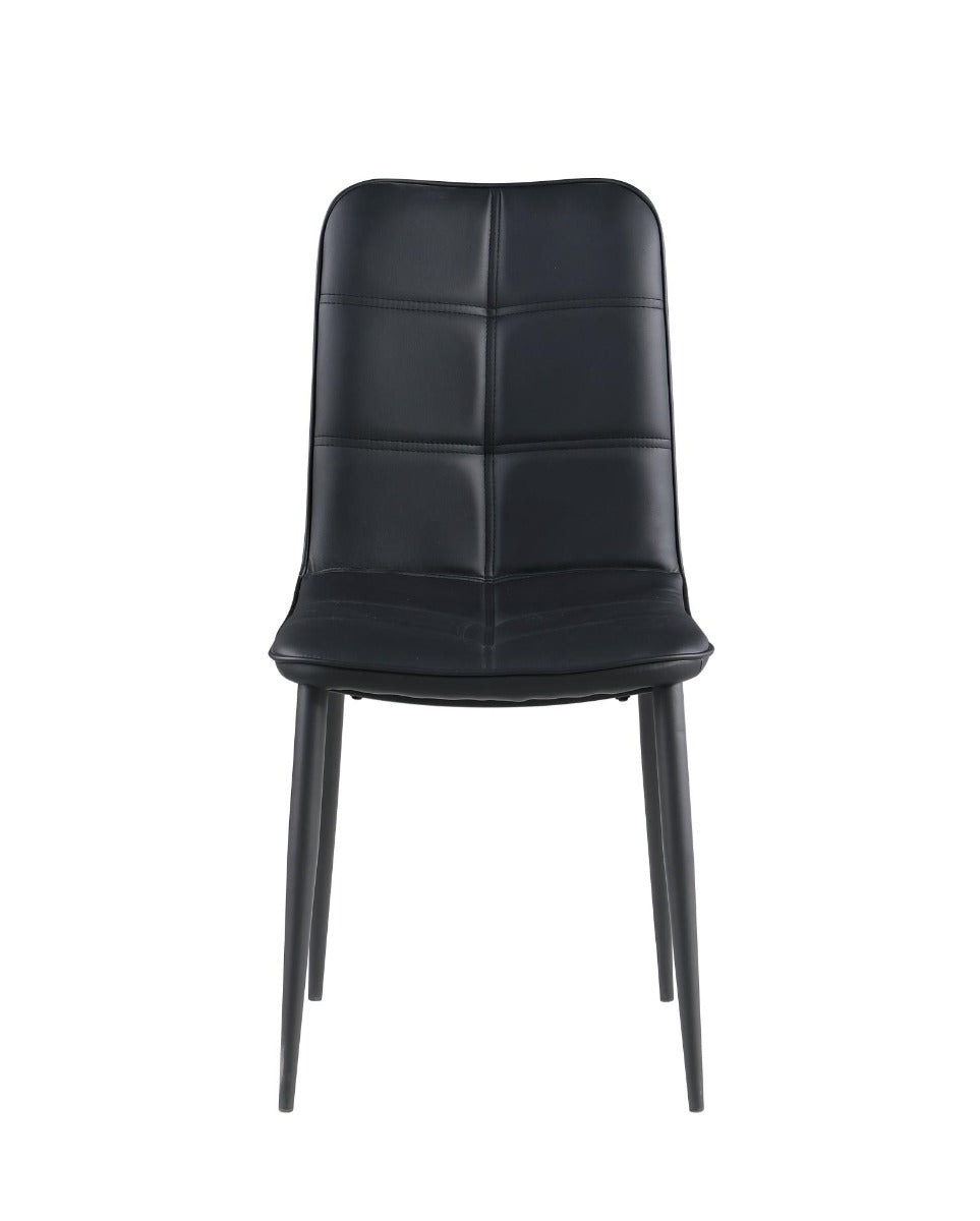 Chintaly Beatriz Tufted Back Side Chair with Steel Legs, Black