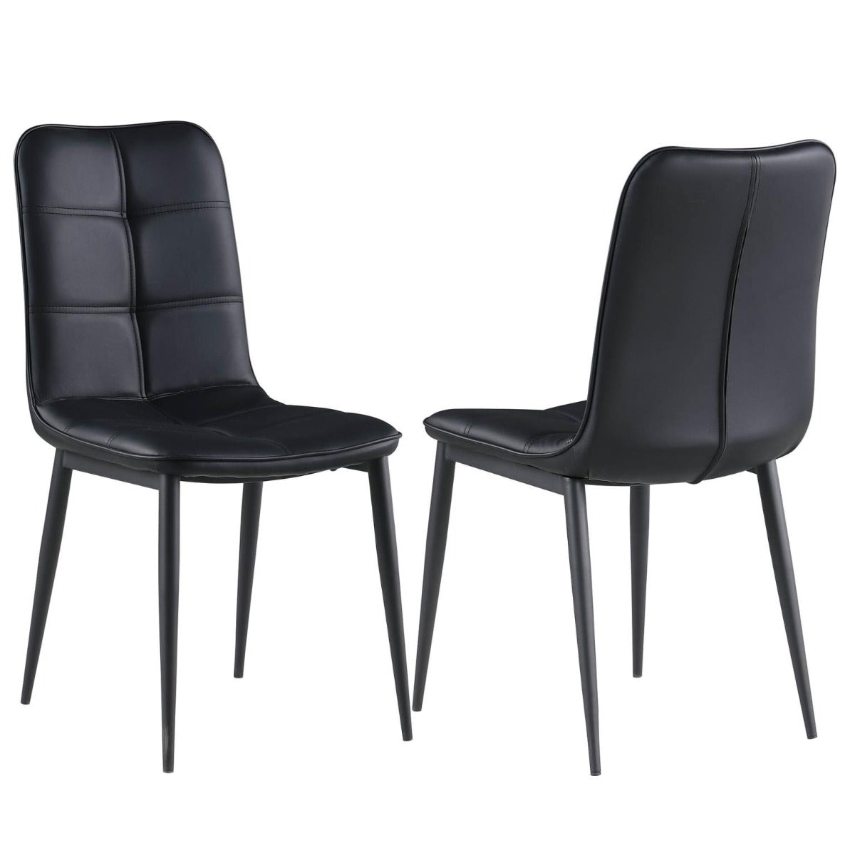 Chintaly Beatriz Dining set with Glass Top Table and Tufted Back Side Chairs