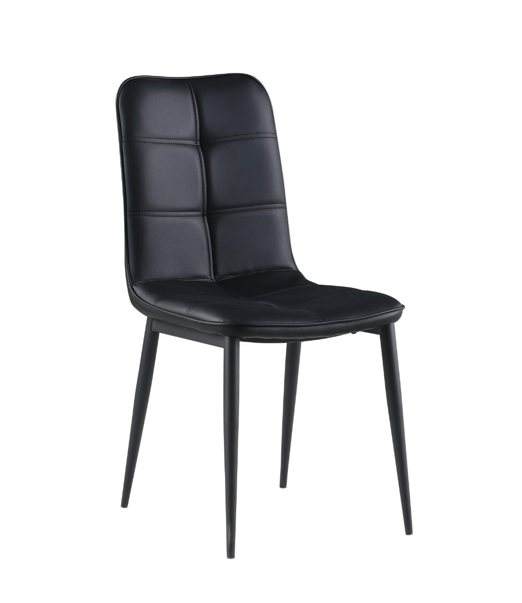 Chintaly Beatriz Tufted Back Side Chair with Steel Legs, Black