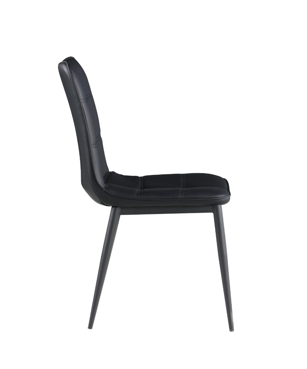 Chintaly Beatriz Tufted Back Side Chair with Steel Legs, Black