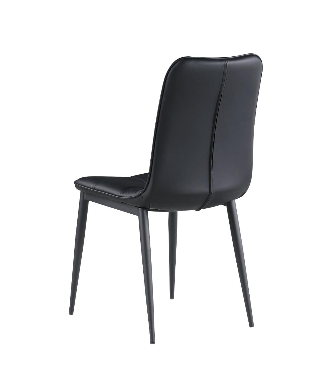 Chintaly Beatriz Tufted Back Side Chair with Steel Legs, Black