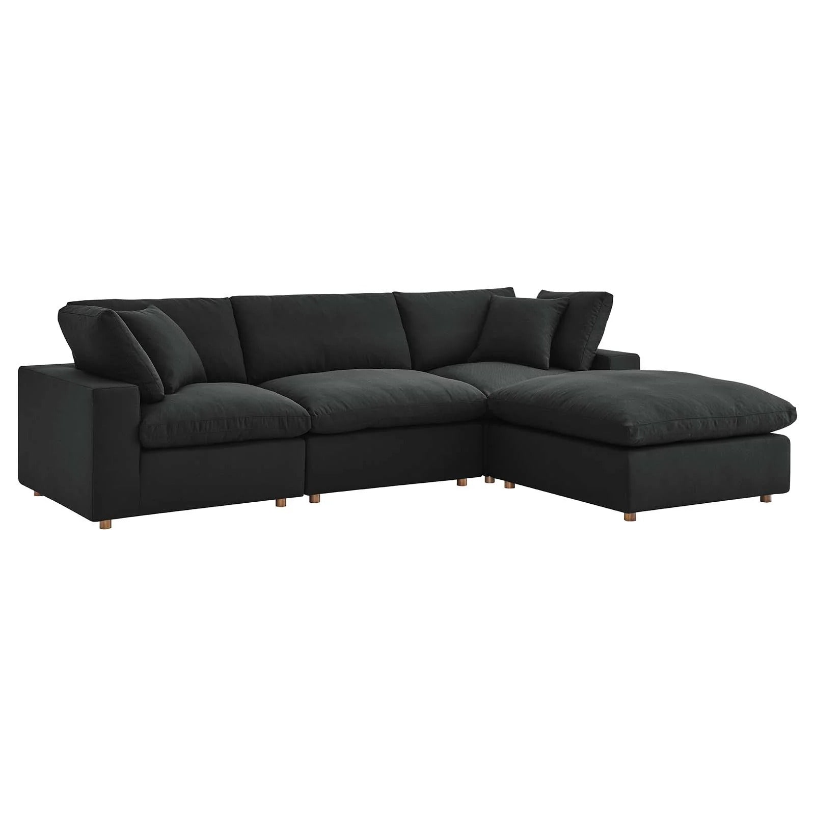 Modway Commix Down Filled Overstuffed 4 Piece Sectional Sofa Set