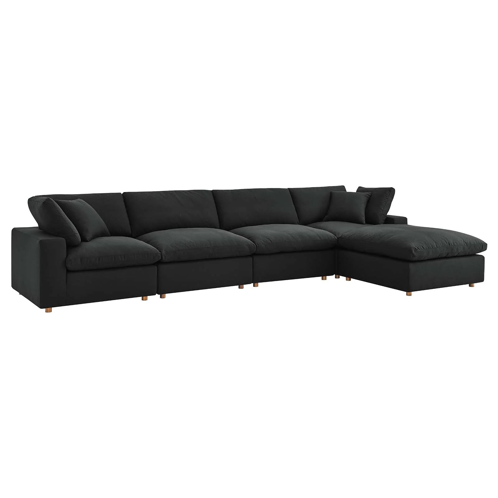 Modway Commix Down Filled Overstuffed 5 Piece Sectional Sofa Set
