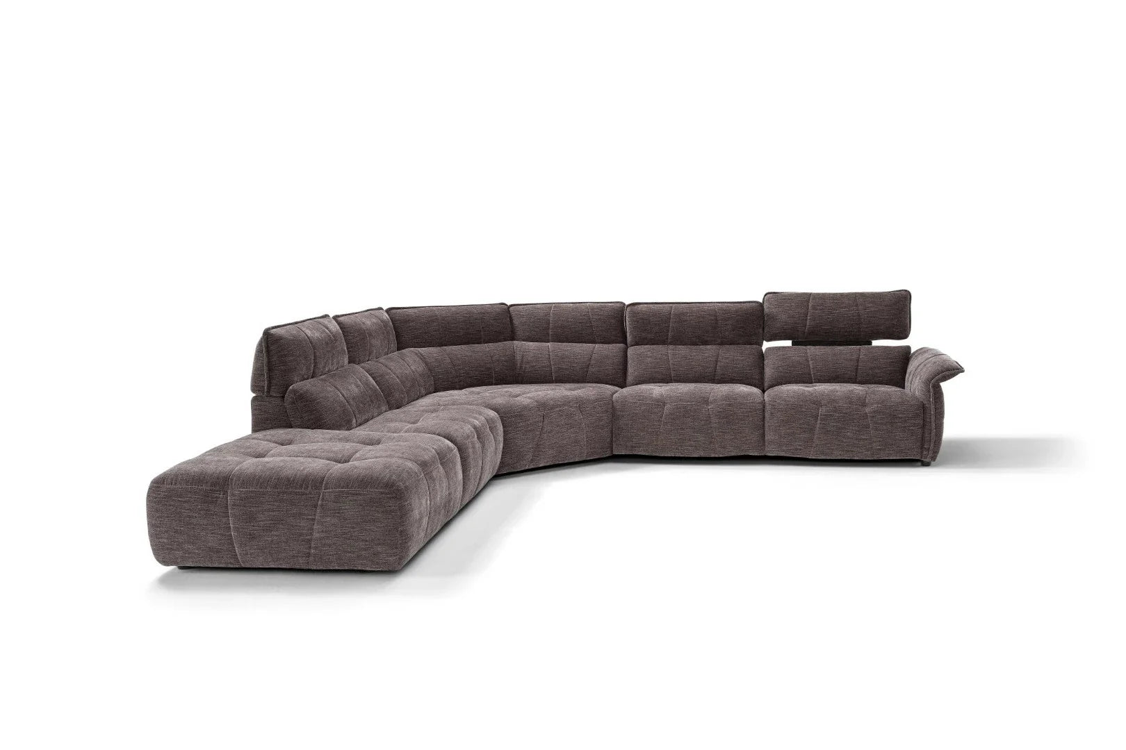 Borg Sectional with Recliners, Right Arm Facing, Mouse Fabric | Creative Furniture